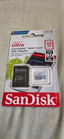 Brand New San Disk 32 GB MicroSDHC-UHS Catf with adapter