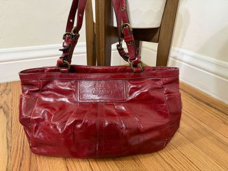 Coach 12730 Dark Red Leather Bag Purse Tote