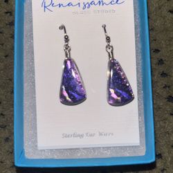 Purple Glass Earrings 