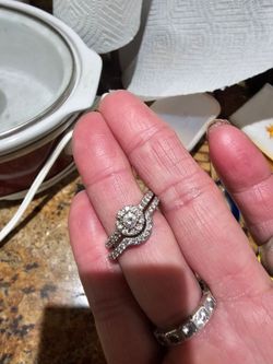 Diamond sapphire wedding set