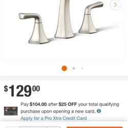 Kohler Sundae Brushed Nickel Facuet New