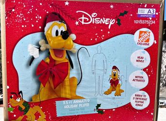 Disney Home Depot 3.5 FT Animated Holiday Pluto Dog Christmas