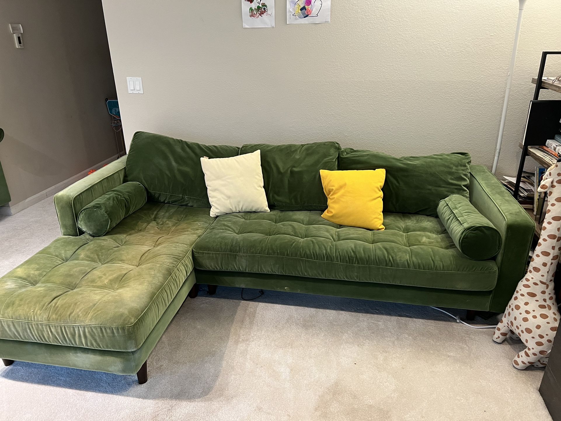 2020  Sven Grass Green Left Sectional Sofa