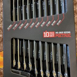 ICON Anti-Slip Grip Professional Metric Ratcheting Combination Wrench Set, 10-Piece

