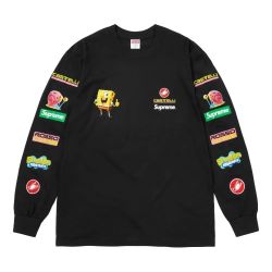 2025 Supreme x Spongebob Squarepants x Castelli Racing Long-Sleeve Tee 'Black' size xxl