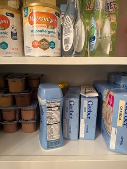 Baby milk,fruits and rice cereal
