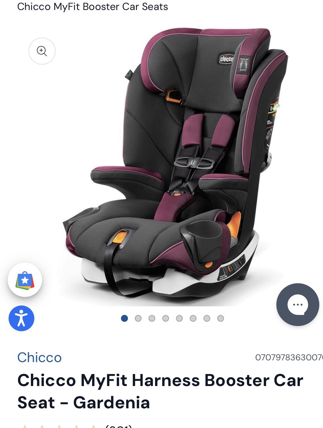 Chicco MyFit Harness Booster Car Seat - Gardenia