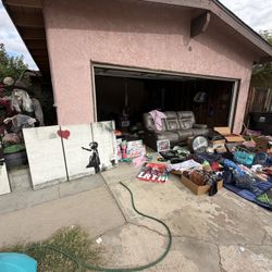 Garage Sale Couches Clothes House Decor 