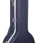 Crossrock ABS Molded Banjo Case for 5-String Resonator & Tenor | Backpack Style, Locking Latch, Plush Interior – Lightweight Hardshell Protection -Bla