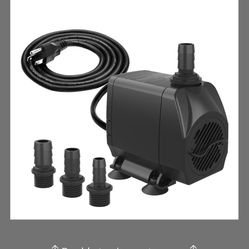 Knifel Submersible Pump 660GPH (2500L/H 45W) Ultra Quiet With Over Heating Protection 8.2ft High Lift For Fountains, Hydroponics, Ponds, Aquariums & M