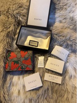 Gucci Strawberry Bi-Fold Wallet