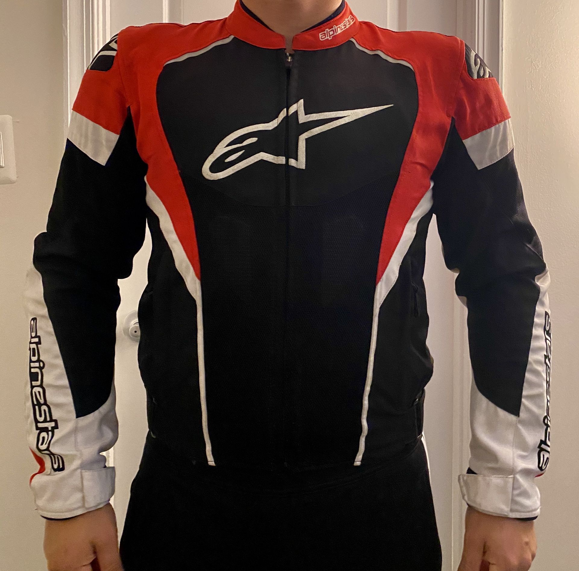 Alpinestars Motorcycle Jacket with armor on shoulders and elbow protectors