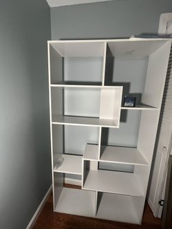 Title: New White Bookshelf – Already Assembled & Ready for Pickup
