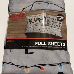 Stranger Things Netflix Sheet Set - Full Size NEW