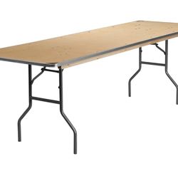 Flash Furniture Fielder 8' Rectangular All-Occasion Birchwood Folding Event Table