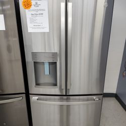 $1500 (MSRP$3499, Save $1999) GE French Door Refrigerator With Tall Water/Ice Dispenser and Door Alarm