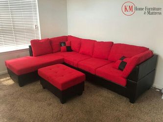 SECTIONAL RED COLOR SOFA CHAISE