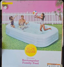 Sun squad inflatable pool rectangular family pool 10" X 6FT
