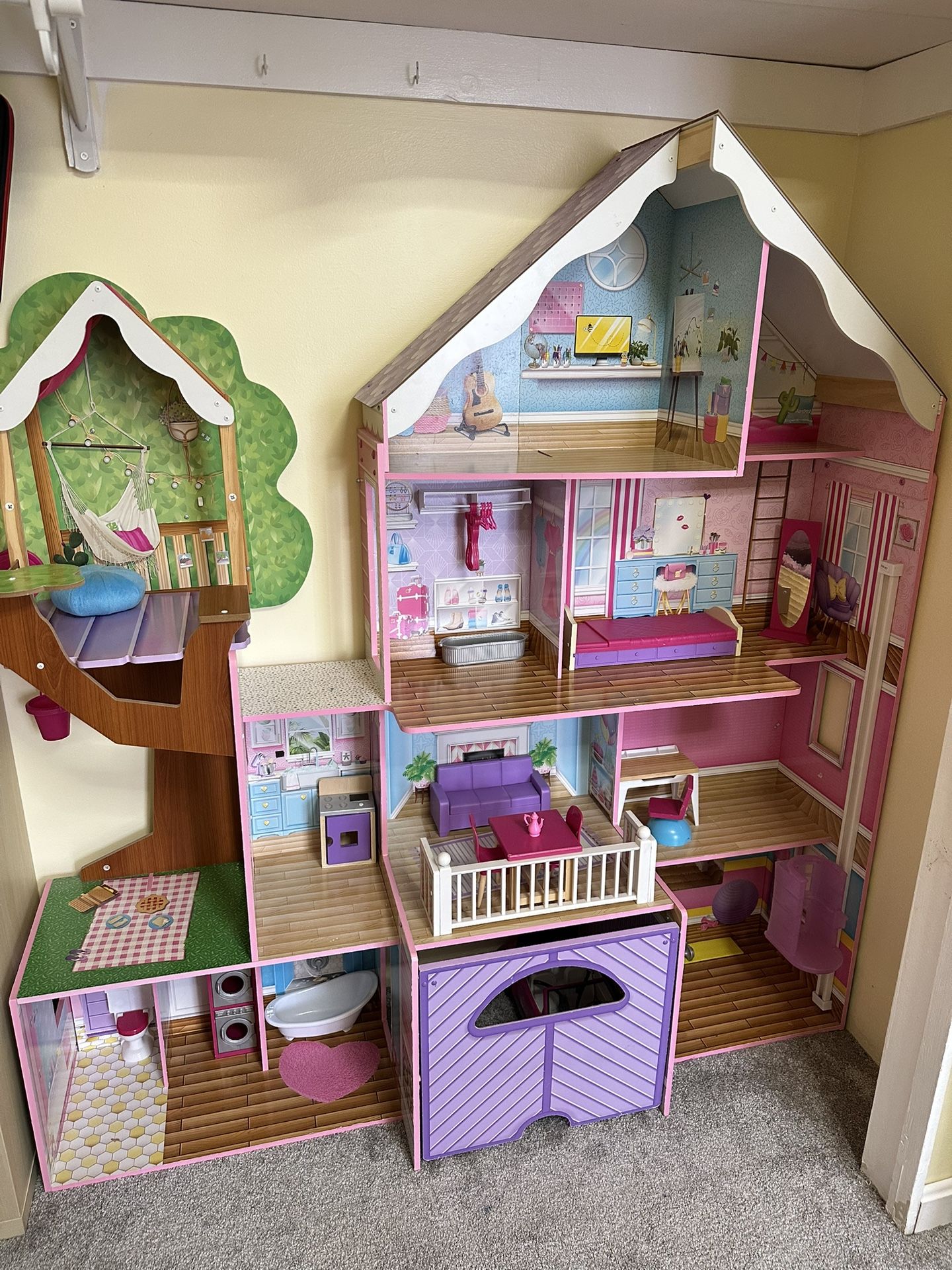 Large Doll House With Furniture