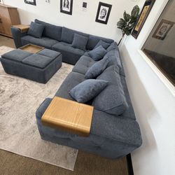 5pc Fabric Sectional Sofa-Nycolle-zero down Payment 