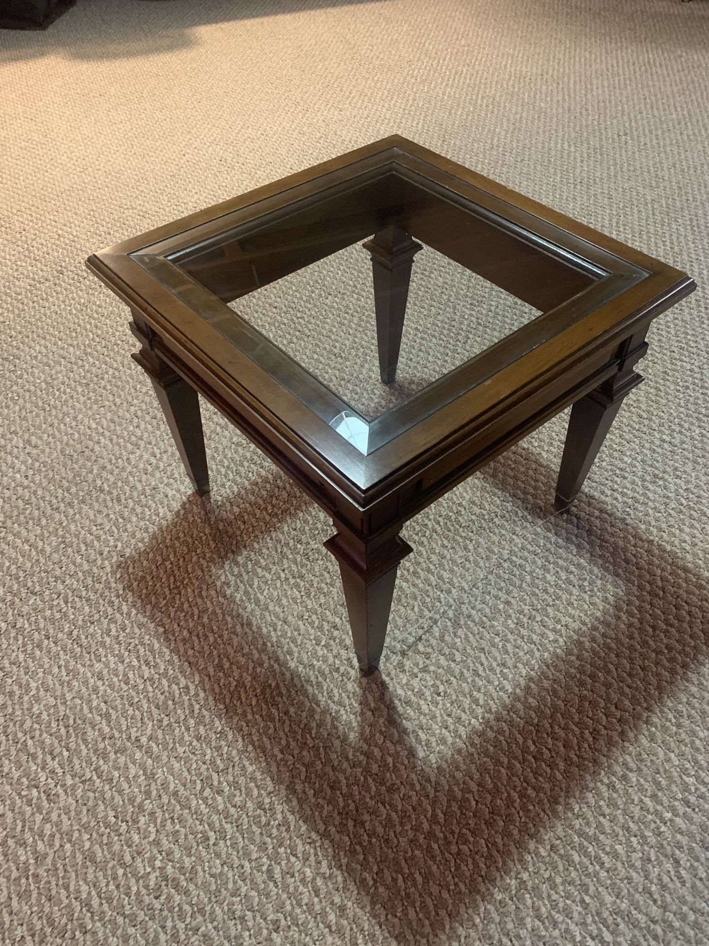 Glass Top End Table