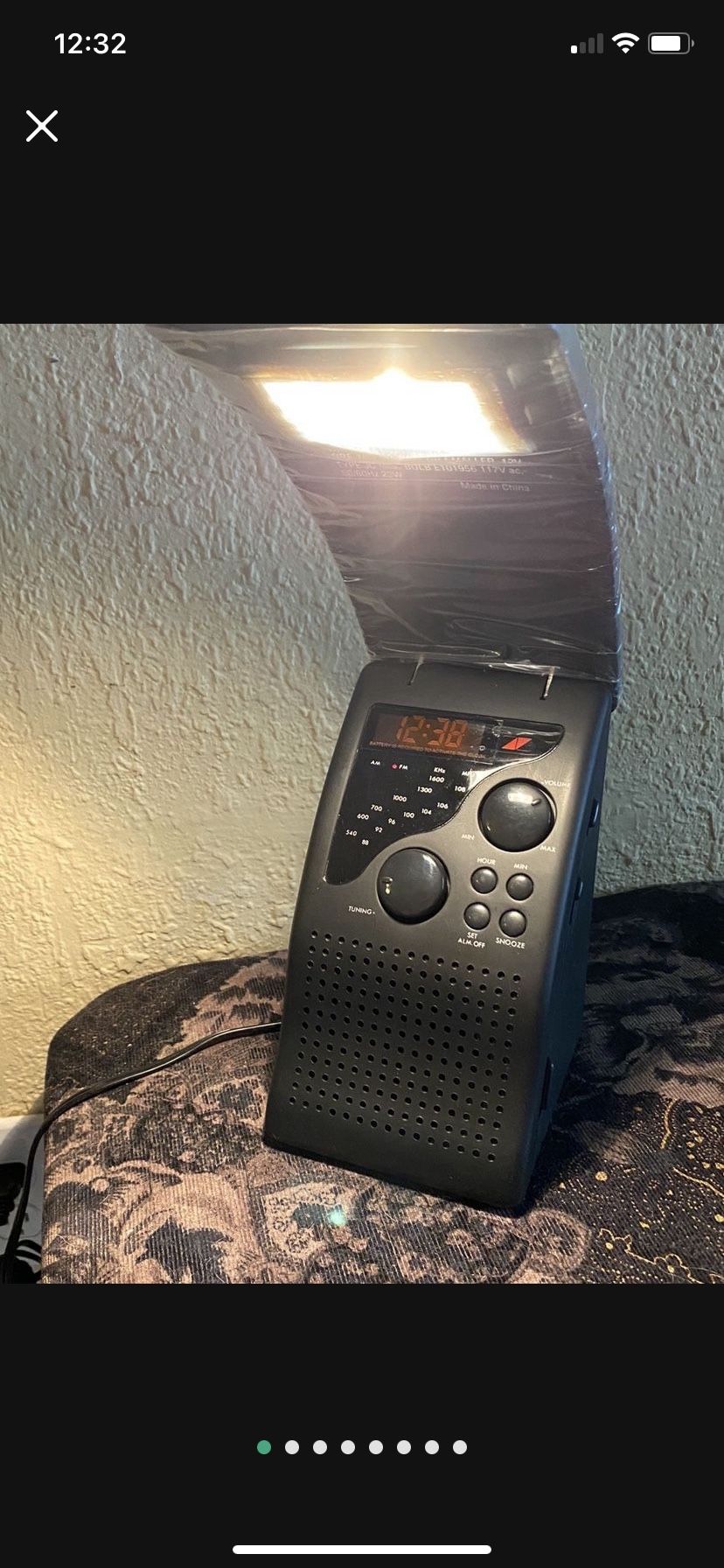 Folding Lamp Alarm Clock Radio $15