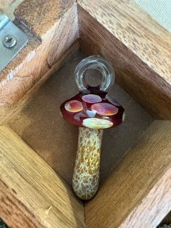 Mushroom necklace glass charm