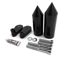 Black Spike Frame Slider Crash Protector Billet Aluminum For 07-08 Yamaha YZF R1 PN: MT290-038-BK