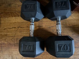Dumbells pair 70 lbs