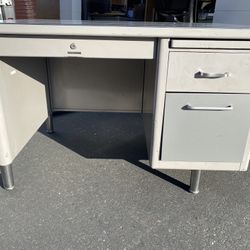 Steelcase Vintage Metal Tanker Desk 