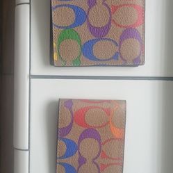 Coach Wallet In Rainbow With Bifold Wallet!