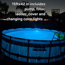 15ft Steel Pro Max Changing Color Lights Pool