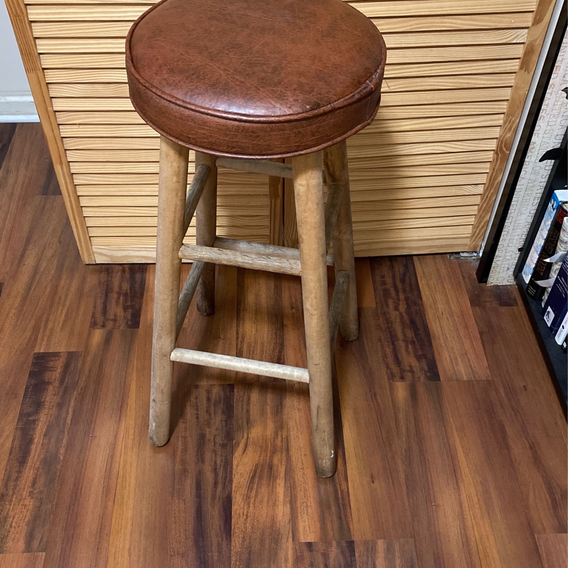 Wooden Barstool W Seat Cushion