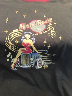 Vintage Hard Rock Hotel Las Vegas (no longer exists) Rockabilly tshirt designed by "Vince Ray"