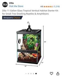 Zilla 11 Gallon Glass Tropical Vertical Terrarium