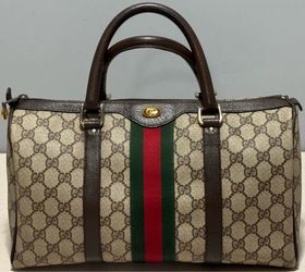 Gucci Vintage GG Supreme Canvas Sherry Line Boston Bag