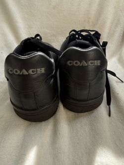 Coach Black Leather Low-Top Sneakers