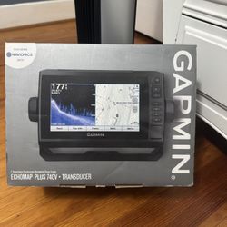 Brand New Garmin ECHOMAP Plus 74cv + Transducer – Unused