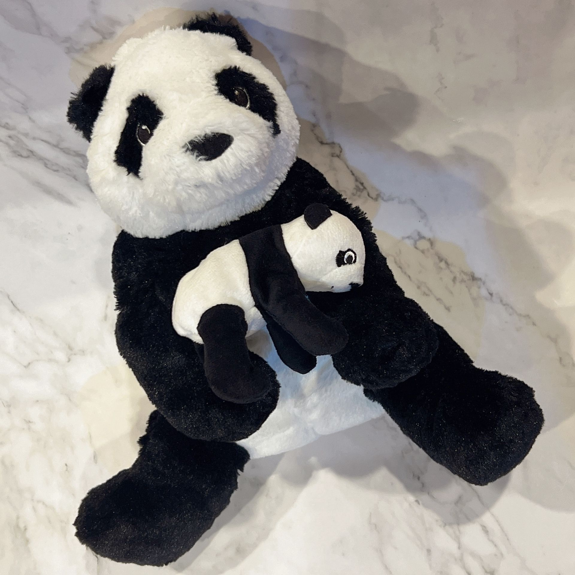 Panda soft toy white and black Panda Mama panda baby