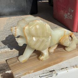 Onyx Lion Statue