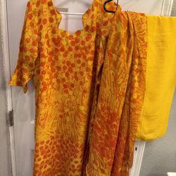 Indian Punjabi Pakistani Crepe Silk 3 Pc Salwar Suit