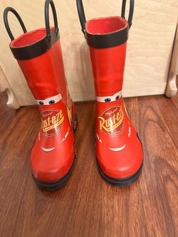 Disney Lightning Mc Queen, Red kids Rain Boots
