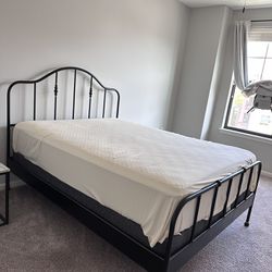 Ikea bed frame, bed base, and mattress. queen size a whole set.