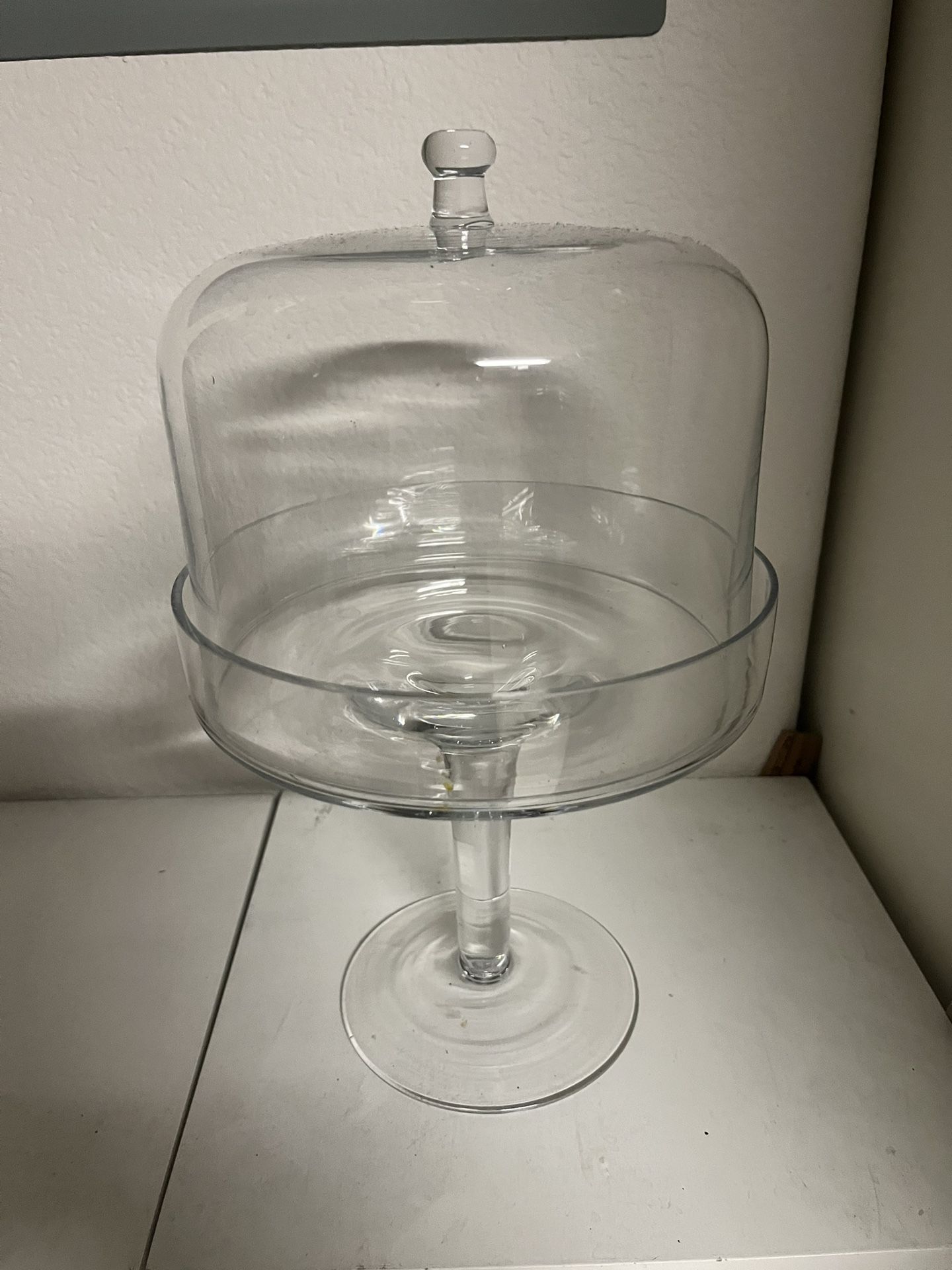 Glass Cake Pedestal With Cover