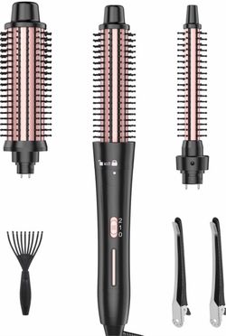 3-in-1 Interchangeable Hot Brush Curling Set