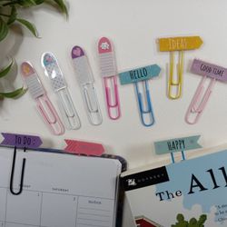 Sticker Paper Clips, Girl Bookmark Paper Clips, Planner Accessory, Stationary, Page Marker Clips, Journaling Clip, School Supplies