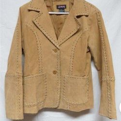 Spoiled Girl Leather Jacket with Leather Lace Trim Size L

