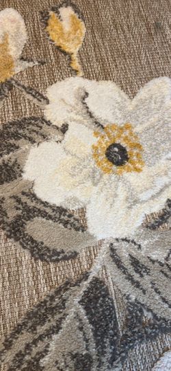 Floral Area Rug Tan Gray and Gold