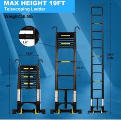 19' Aluminum Telescopic Ladder