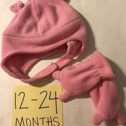 12-24 Months Hat And Mittens Set